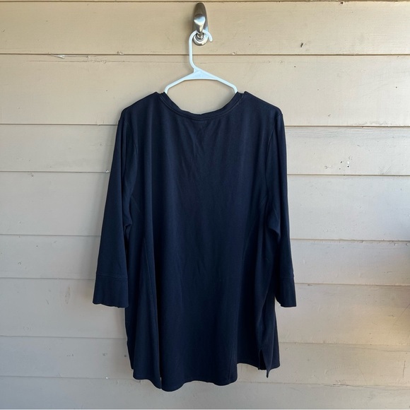 Zenergy by Chico's Black Long Sleeve Tunic Top - Size 22/24 - Modest Casual - Picture 5 of 5